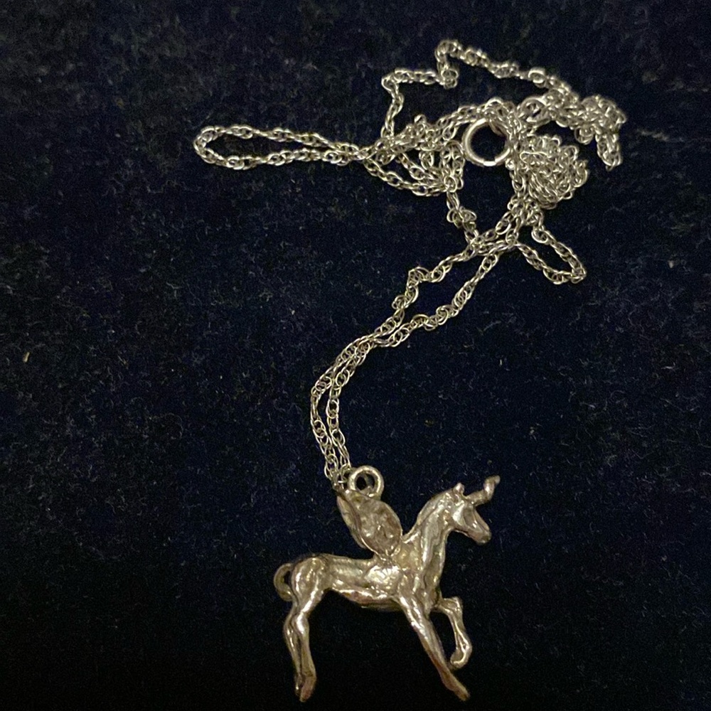 silver pegasus necklace